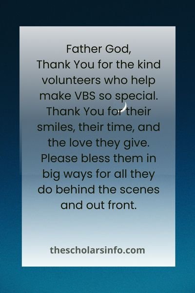 Vacation Bible School Prayers