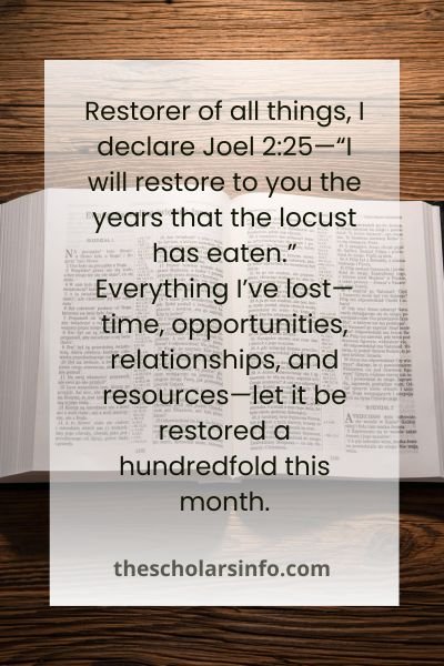 Beginning of New Month Declarations From The Bible