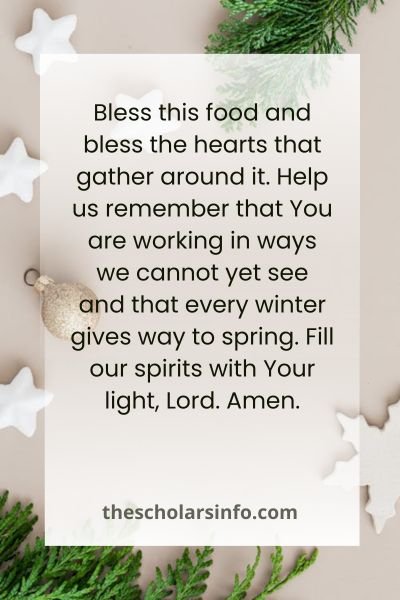 Christmas Prayer Blessing At Dinner For Family