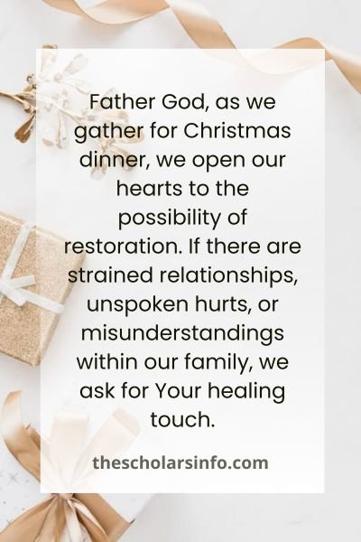 Christmas Prayer Blessing At Dinner For Family