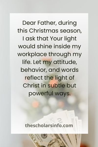 Christmas Prayers While At Workplace For Staff